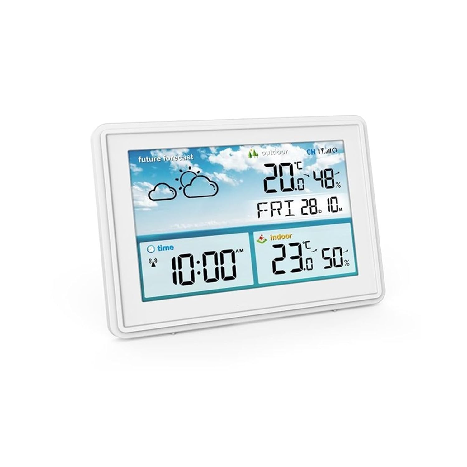 Wireless Weather Station Digital Color LCD Display Thermometer Hygrometer Trend Forecast Sensor RCC Wall Alarm Clock Backlight