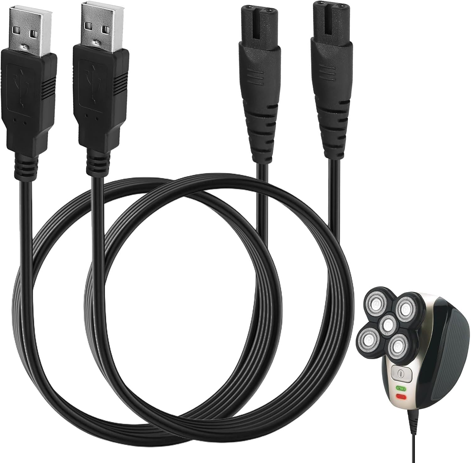 Ruinous 1.2M Black USB Charging Cable for Skull Shaver, Trimmer, Compatible with Philips Trimmer Charger, Palm, Pitbull Gold PRO image number 5