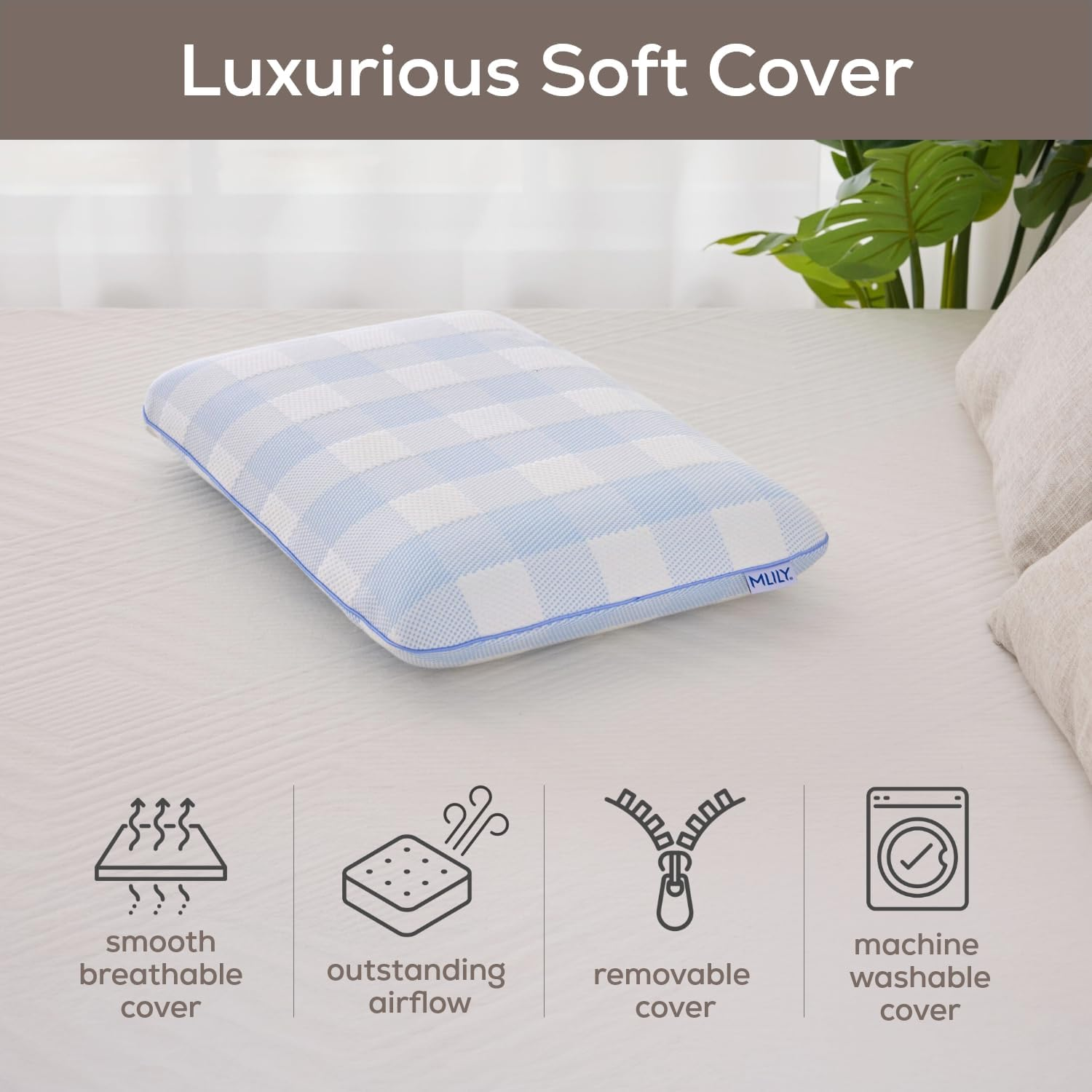Medium Profile Sanctuary Gel Infused Pillow Offers Luxurious Feel & Breathable Comfort, Contours Your Head and Neck for a Cooler More Refreshing Sleep Experience, Sleepy'S the Mattress Experts image number 5
