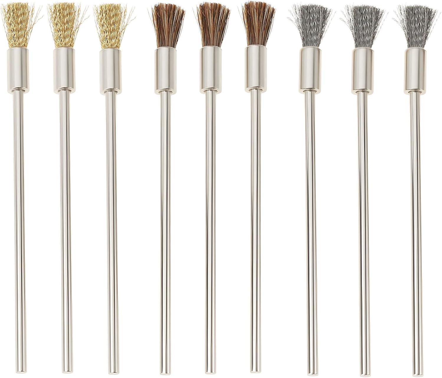 Create Idea 9Pcs 10Cm Steel Wire Brush Copper Wire Brush Wire Brush for Cleaning Deburring Grinding image number 5
