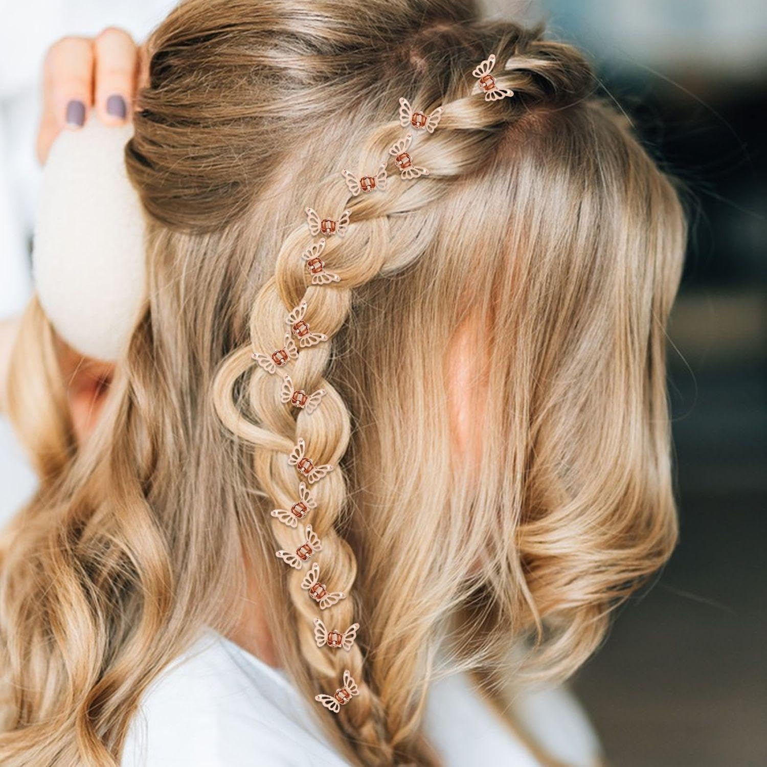 50 Pieces Butterfly Hair Clips Mini Hair Clips Hairstyle Decoration Hair Clips Metal Hair Clips Cute Women Hair Accessories image number 3