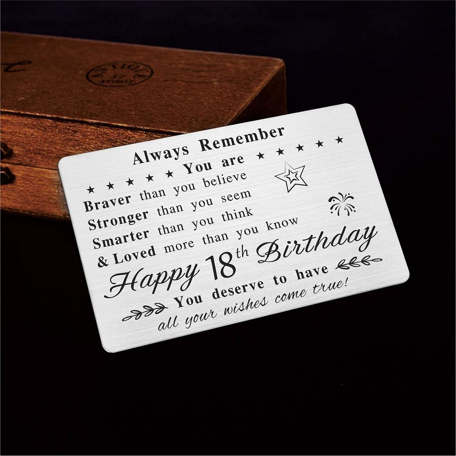 Happy 18Th Birthday Card - You Are Loved More than You Know - 18 Year Old Birthday Gifts for Boy Girl, for Him Her, Personalised Engraved Wallet Card image number 2