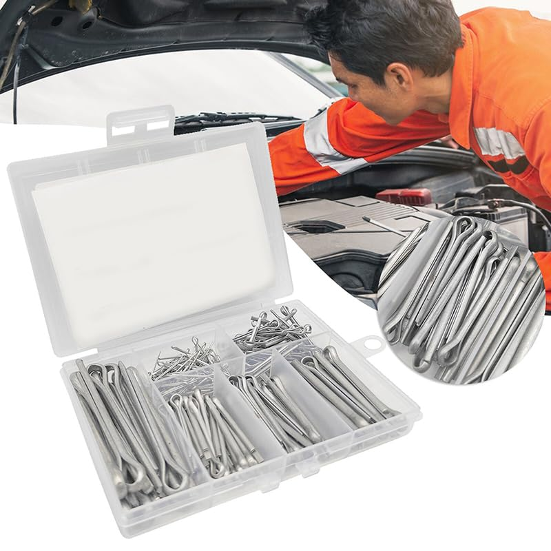 AIMALL 230PCS 304 Stainless Steel Cotter Pin Assortment Set Split Pin Value Kit with Storage Case &ndash; Durable Fasteners for Machinery, Automotive, and Small Engine Repairs image number 2