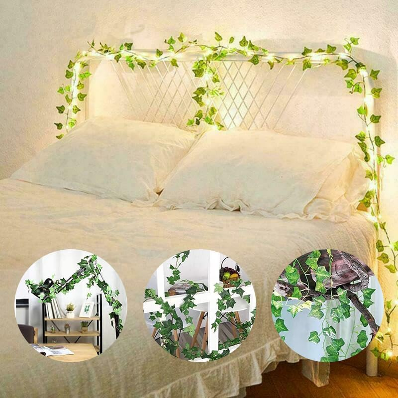 Leona Co 10M Solar Fairy String Lights with Ivy, Solar 100LED Plant Vine Lights for Wall Room Window Wedding Indoor Outdoor Party Halloween Festival Decor image number 4