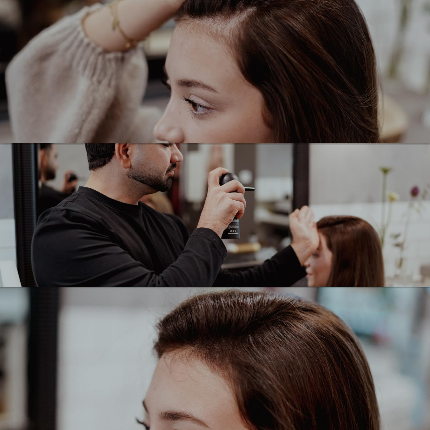 Hair-Assist Scattered Hair for Hair Thickening in Seconds [27.5G] Pouring Hair - Hair Thickener Effectively Conceals Hair Loss - Developed & Recommended by Hairdressers (Black, 27.5 G) image number 4