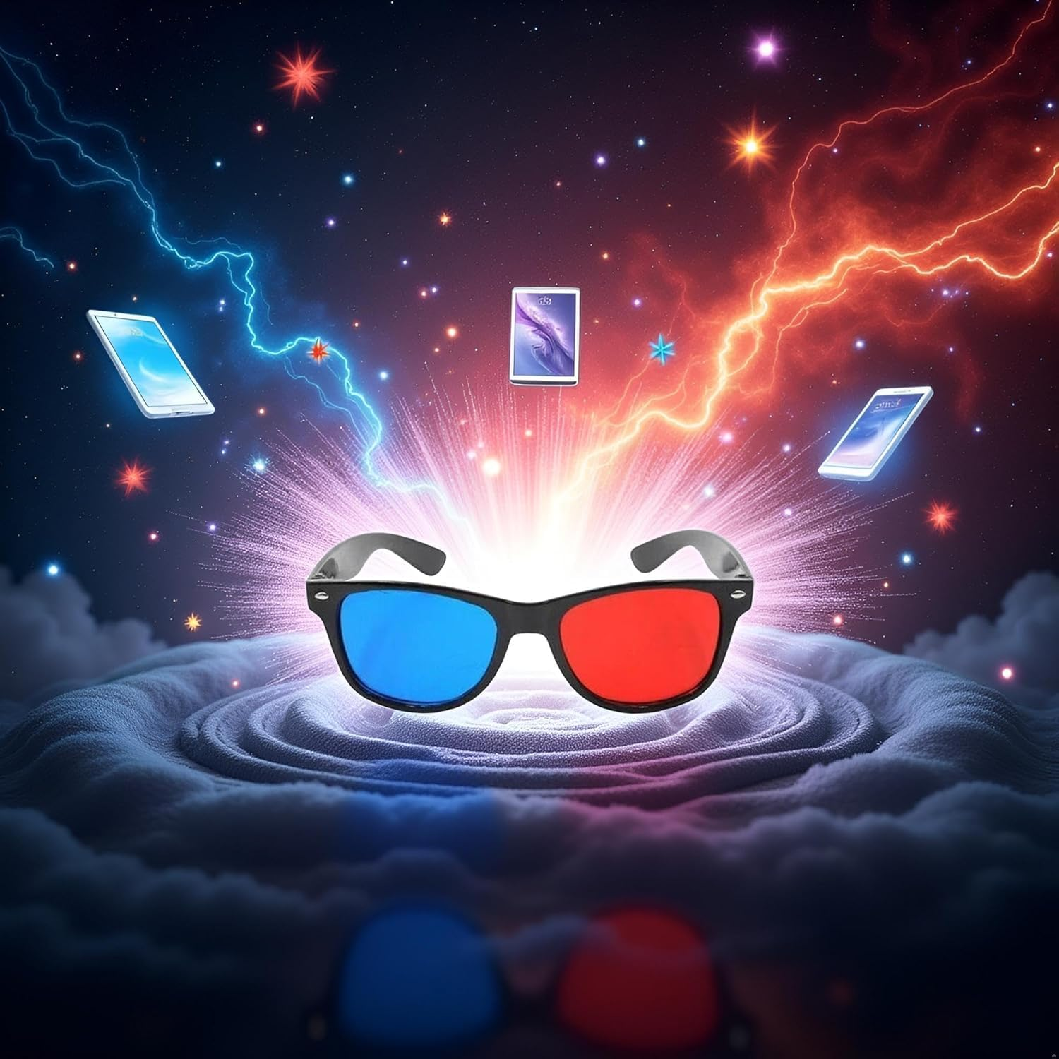 Red and Blue 3D Glasses Universal TV Movie Dimensional Video Frame 3D Glasses DVD Game Glass 3D Style Glasses for 3D Movies Games, 3D Viewing Glasses,Light Simple Design 3D Glasses Accessories image number 6