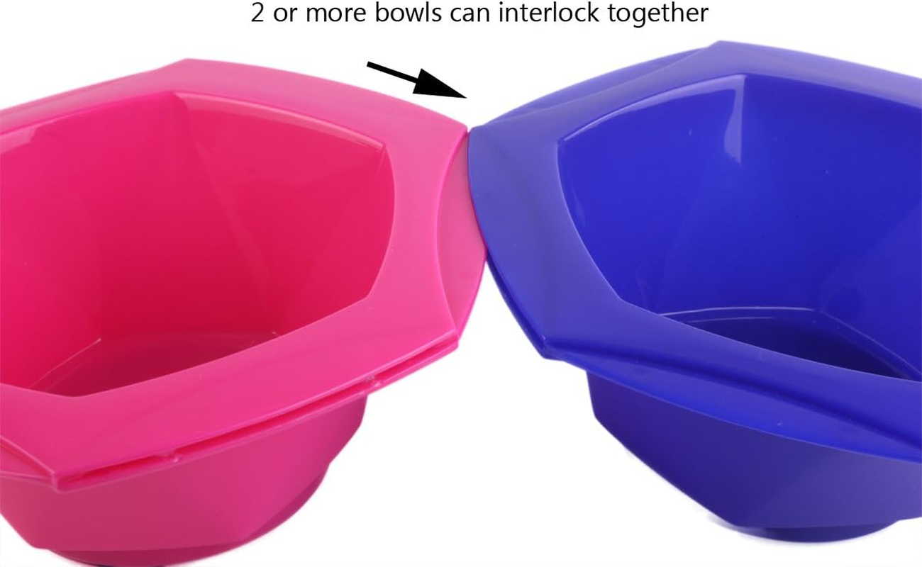 Small Hair Coloring Dye Mixing Tint Bowls and Brush Kit - Set of 7 Different Rainbow Color image number 3