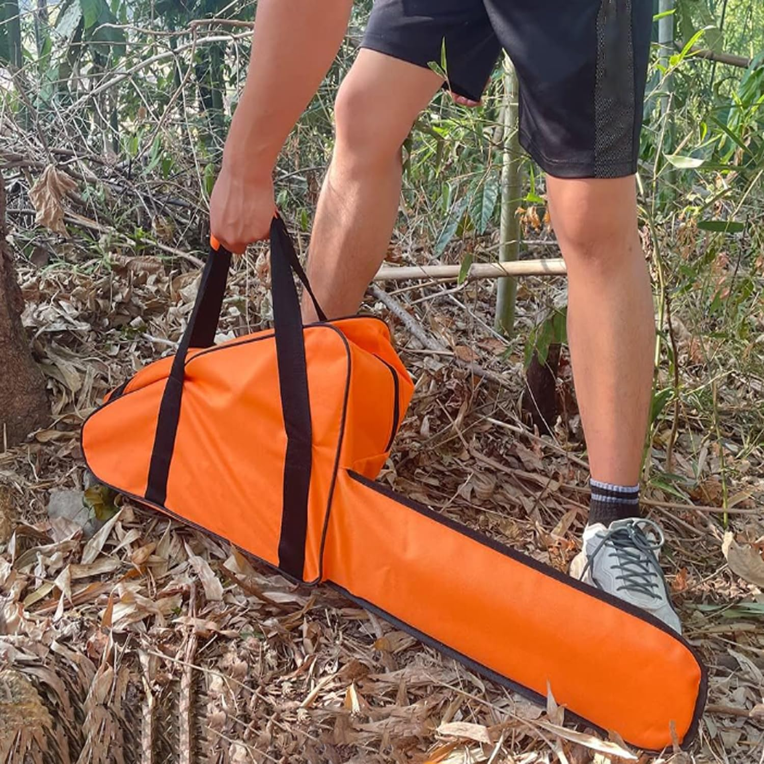 Lxcshljx Chainsaw Bag Carrying Case, 22 in Heavy Duty Waterproof Chainsaw Bag with Handle and Sticky Strip, Portable Chainsaw Storage Bag, Oxford Chainsaw Carry Bag Holder for Stihl Husqvarna Chainsaw image number 2