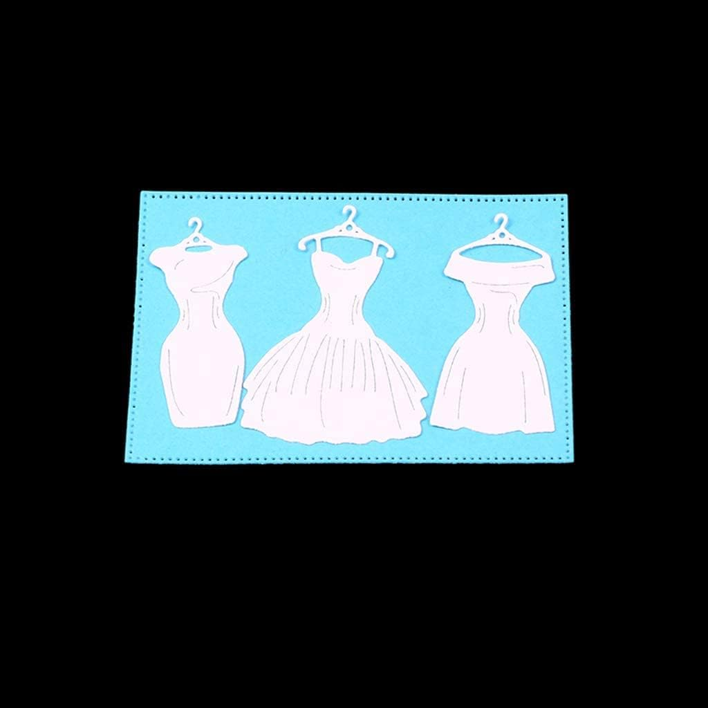 Dress Cutting Dies for Card Making，Dress Cutting Dies Cut Stencils for DIY Scrapbooking Photo Album Decorative Embossing Paper Dies for Card Making Templated+Cute Brooch Pin