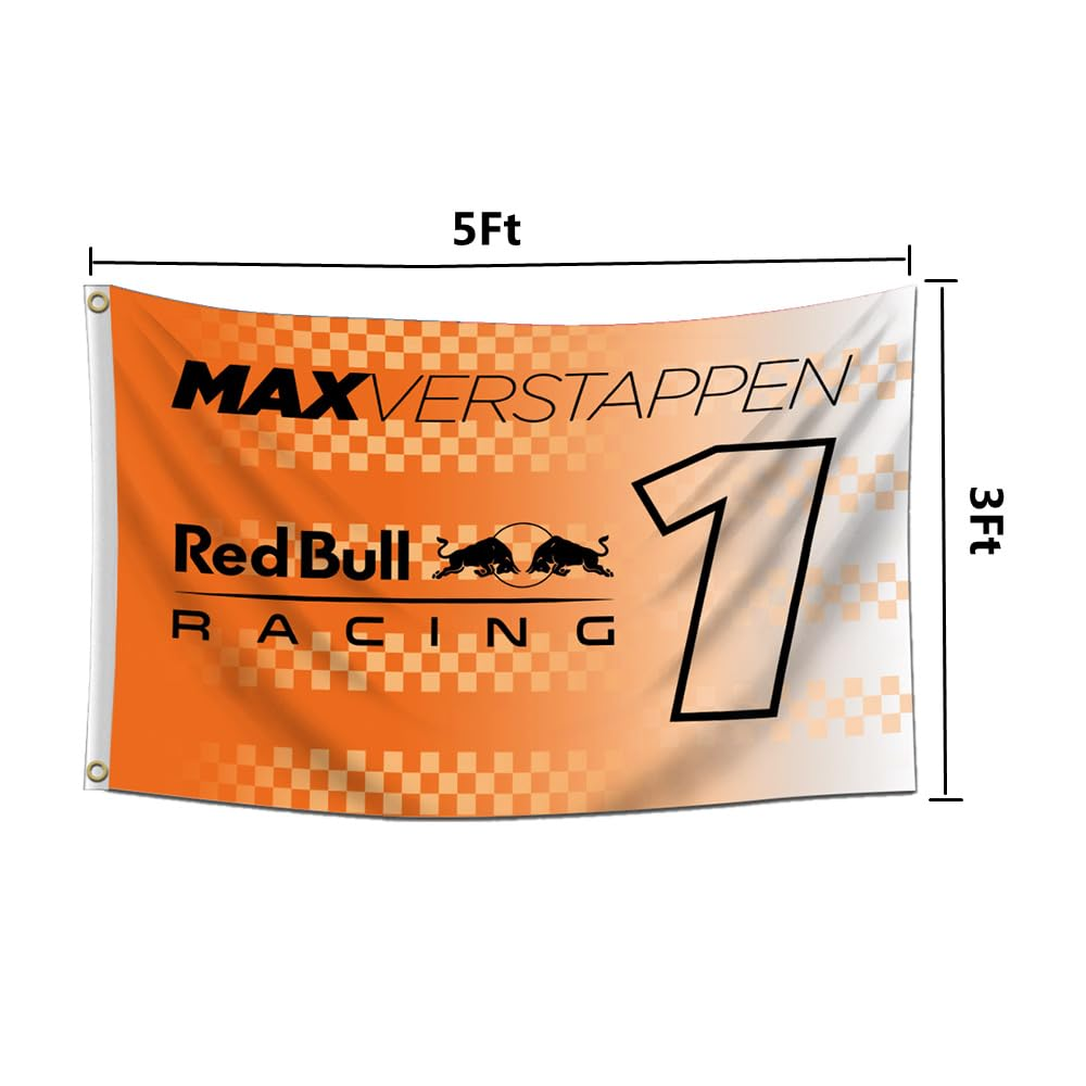 Max Verstappen #1 Flag 3X5 Feet Red Bull Racing Banner for Car Fans with Brass Grommets image number 4