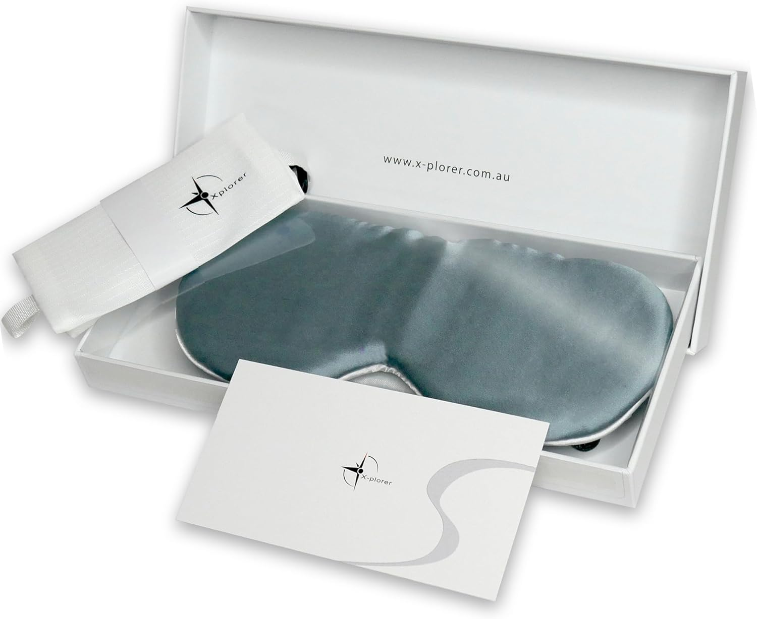 X-Plorer Premium Silk Eye Mask (Travel Edition) | OEKO-TEX Certified, Natural, 99% Darkness, Adjustable Silk-Strap, for Adults and Children | Ideal Silk Sleep Mask and Travel Accessories | OCN - Champagne Ivory image number 2