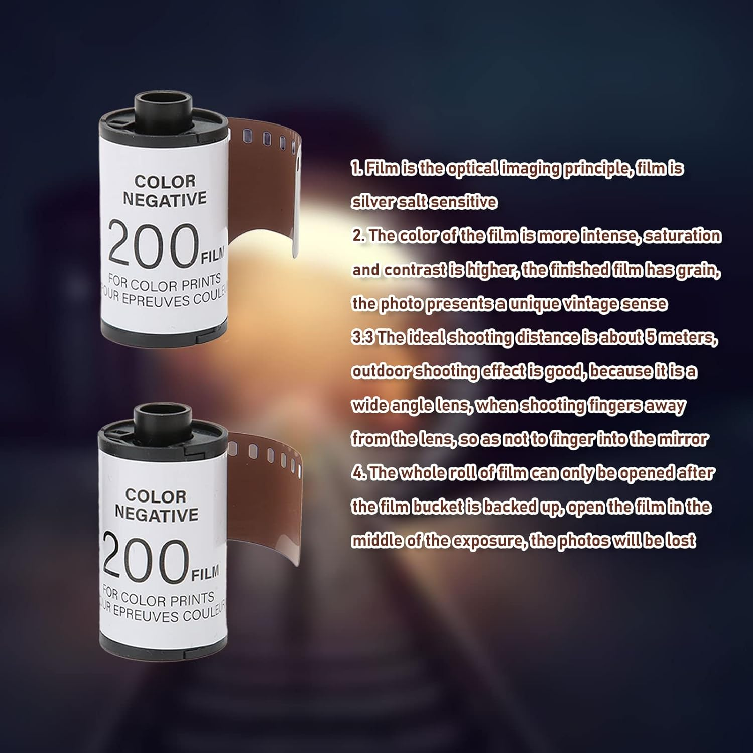 35MM Camera Color Film, 35MM Roll Film Color Negative Film, 35MM Camera ISO SO200 Type135 Color Film for Beginners