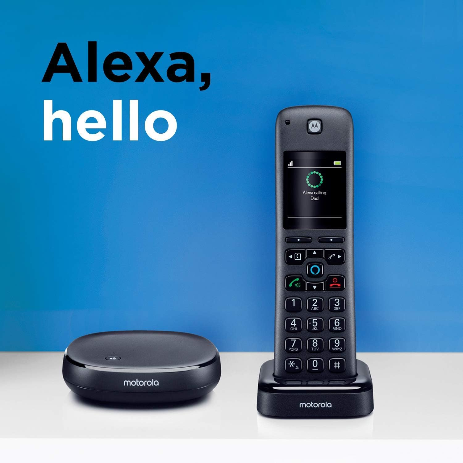 Motorola AXH01 (Set with Base and 1 Handset) Cordless Phone with Answering Machine, Built-In Alexa Voice Assistant - Portable Landline Phones for Home with 1 Cordless Handset image number 6