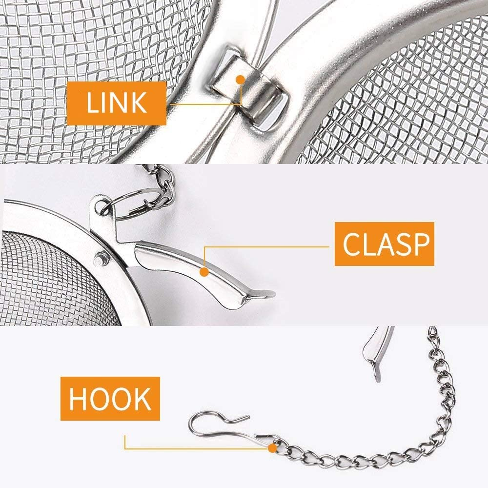 Fu Store 2Pcs Stainless Steel Mesh Tea Ball 2.1 Inch Tea Strainers Teas Infuser Strainer Filters for Teas image number 1