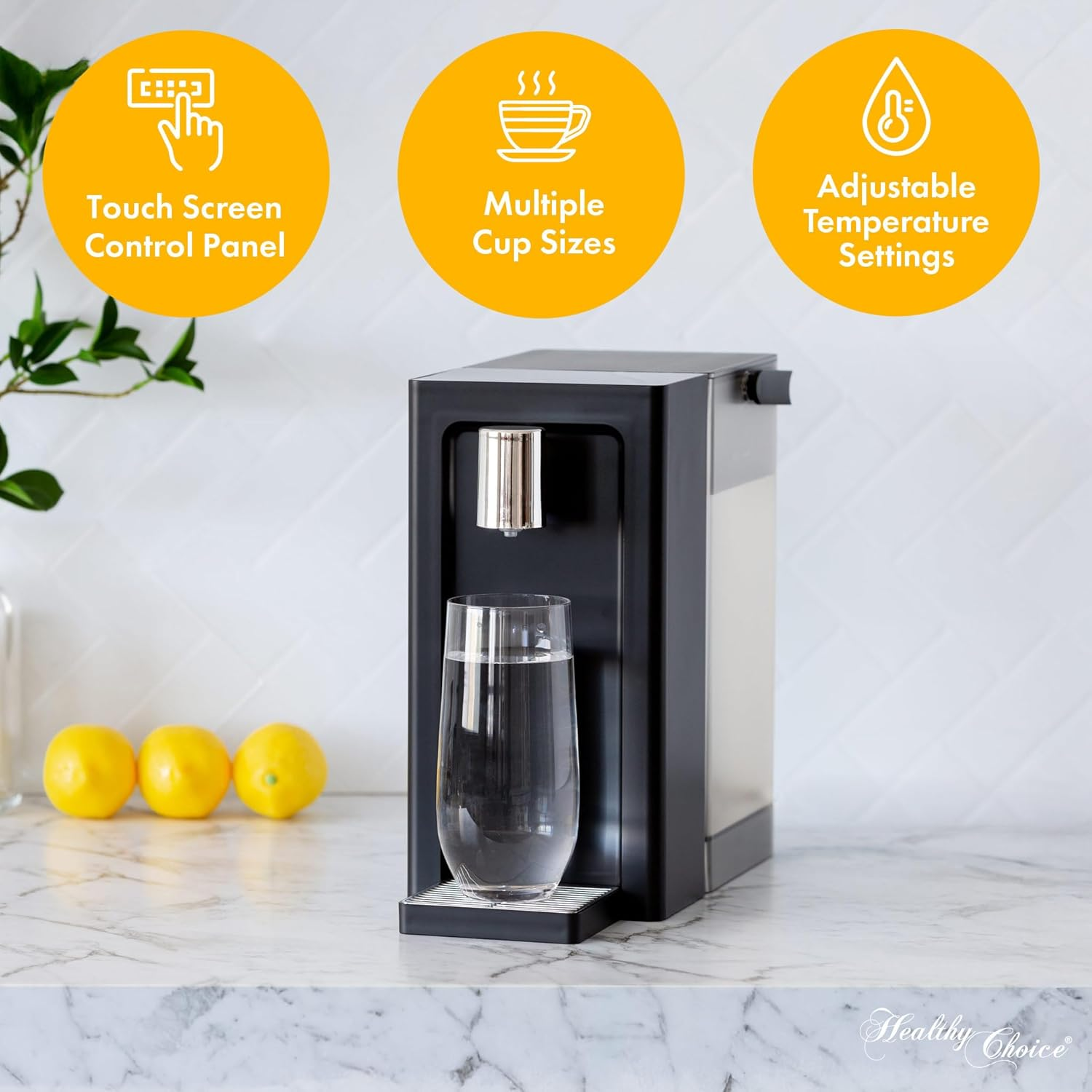 Healthy Choice Instant Hot Water Dispenser with 3L Detachable Tank, One-Touch Operation, Adjustable Cup Sizes, Multiple Temperature Settings, Child Lock, Fast Heating
