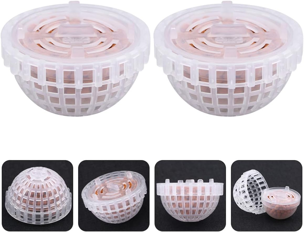 2Pcs Mineral Balls Fish Tank Aquatic Plant Breeding Spheres Hydroponic Container Holder for Small Aquarium Decoration and Root Growth image number 5