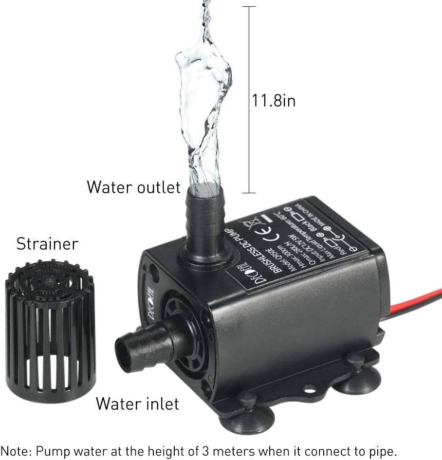 ZIEM Ultra-Quiet Mini USB DC5V 4.8W 300L/H Lift 300Cm Brushless Water Pump Waterproof Submersible Fountain with Flow Adjustment Function image number 4