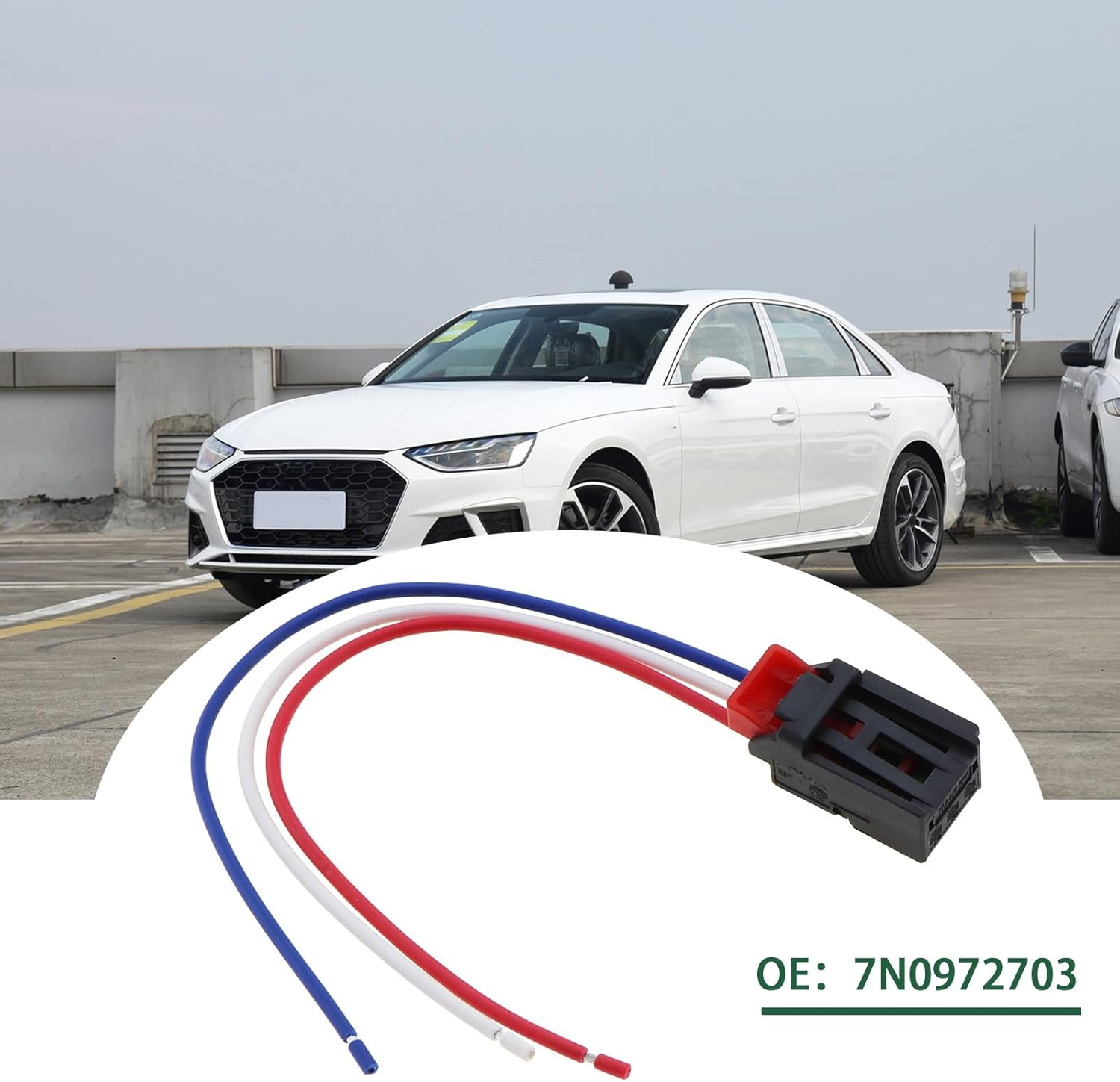 VGOL 1PC Car Tail Light Wiring Harness Connector 3 Pin Rear Tail Light Harnesss 7N0972703 Automotive Taillight Wire Connector Plug Compatible with VW image number 2