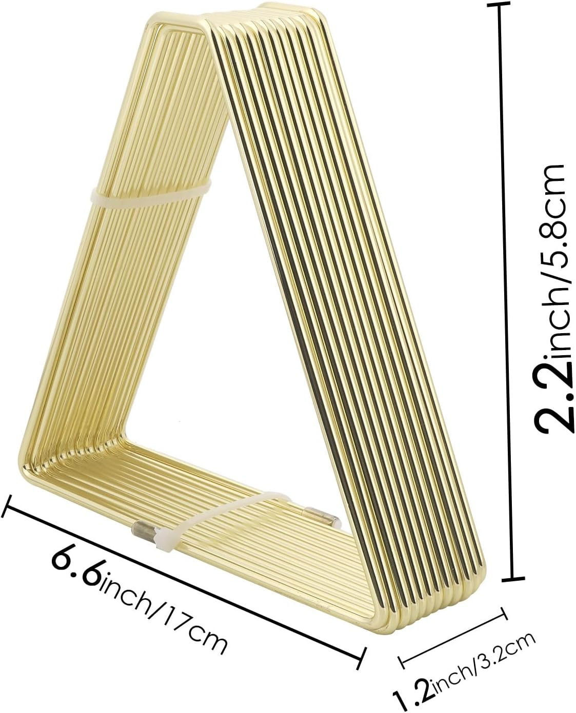 Elastic Decorative Bookend for Desk, 11 Slots Elastic File Sorter Organizer, Stretchable Iron Triangle Bookshelf Holder for Home, Office (Gold) image number 4