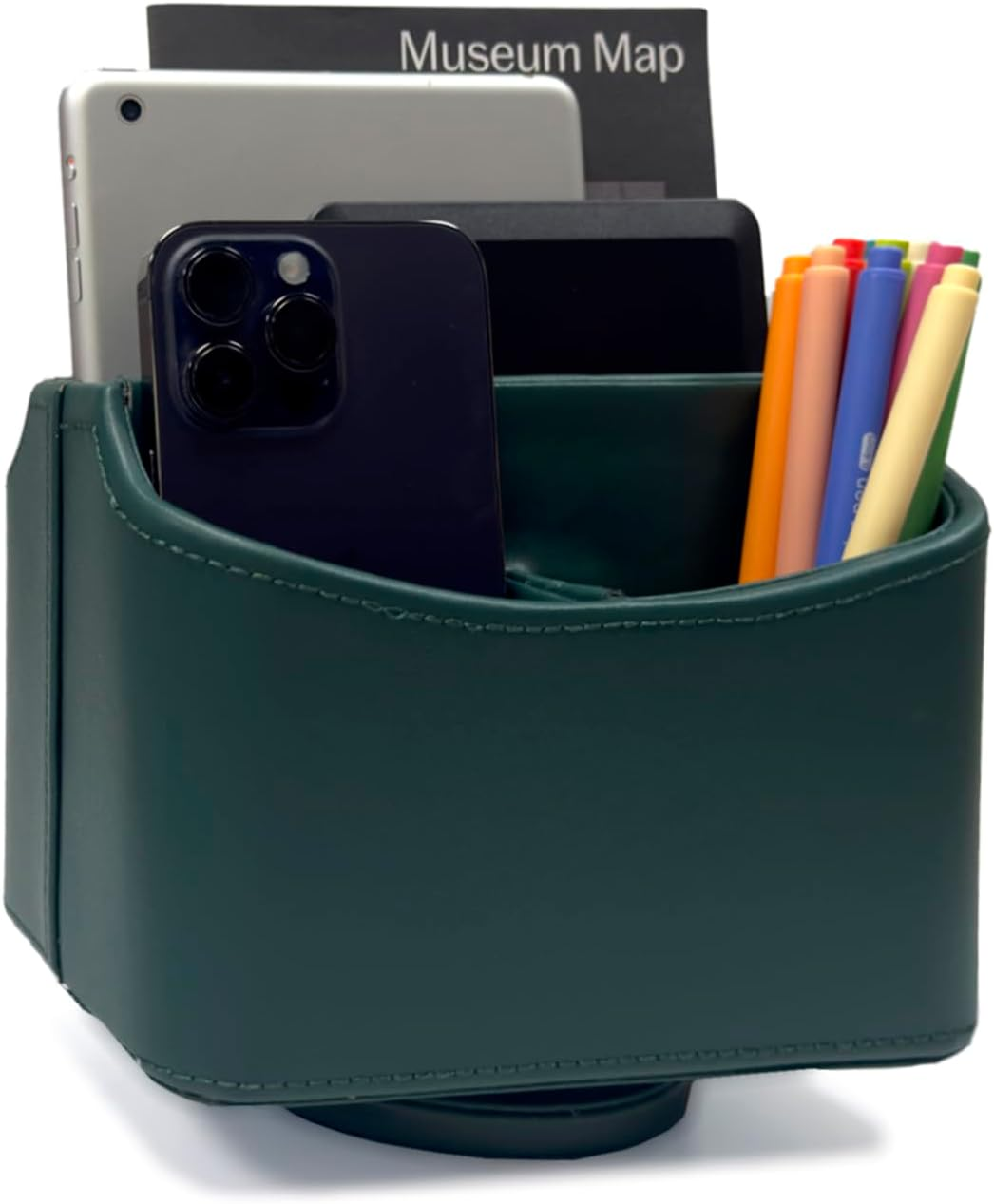 Unionbasic Rotating Desk Organizer, 360 Degree Desk Spinning Caddy, Desktop TV Guide/Mail/Media/Remote Controller Holder Organizer (White)