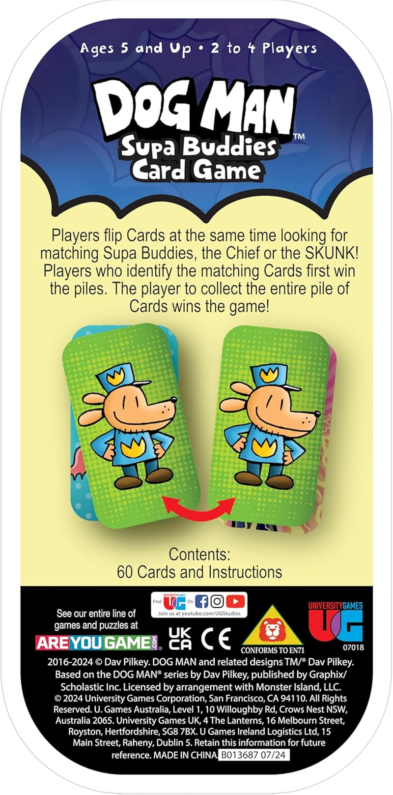 University Games, Dog Man Supa Buddies Card Game, Based on the Dog Man Books Series, for 2 to 4 Players Ages 5 and Up image number 5