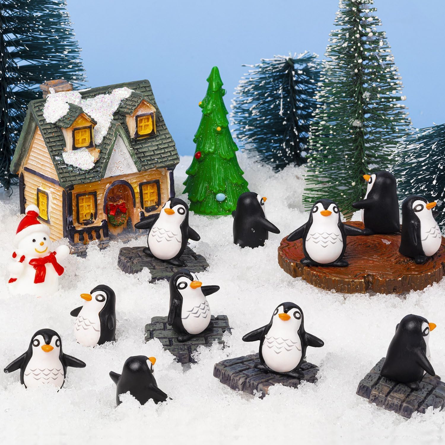 30 Pcs Mini Penguin, Mini Resin Penguin, Tiny Animals Miniature Figurines, Cute Cupcake Toppers Fairy Garden Miniature Landscape Ornaments for Home D&eacute;cor, Cake Decoration, DIY Crafts image number 6