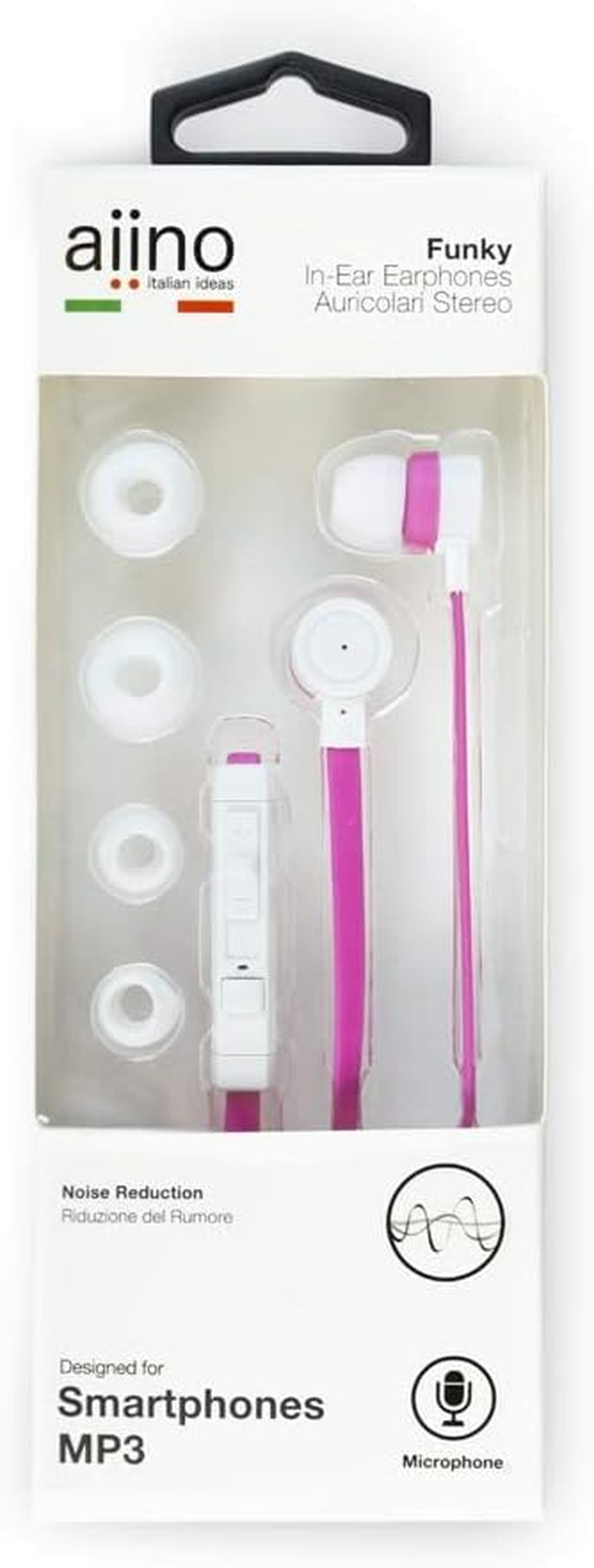 Aiino Universal Headset with Microphone for Smartphone Iphone/Samsung/Huawei (Pink/White) image number 1