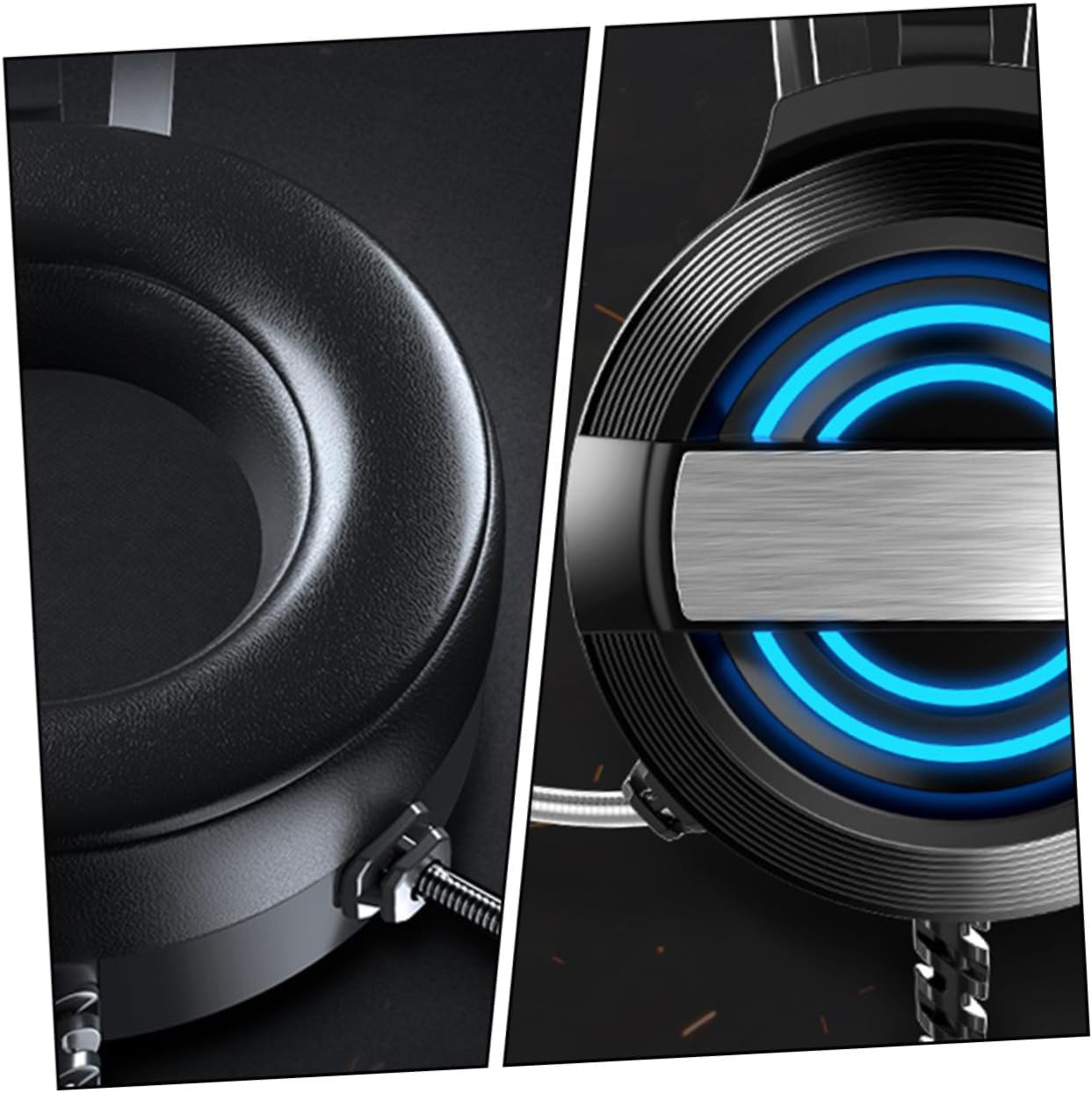 Gaming Headset USB Wired Stereo Pc Headphones with Microphone for Desktop and Home Use, Over-Ear Black Standard Edition for Professional Gamers image number 3