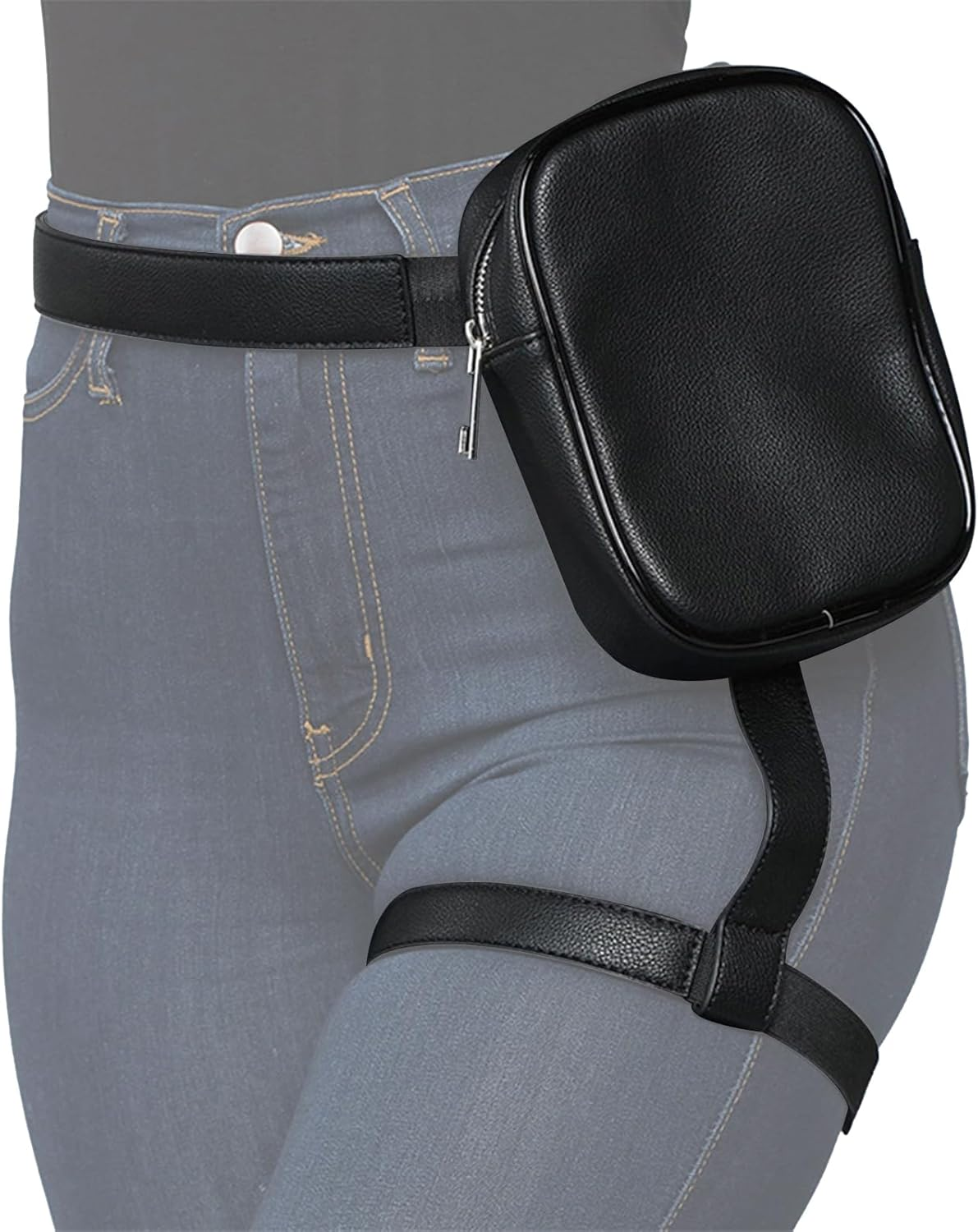 Leg Bag, Thigh Bag Motorcycle, Women'S Waterproof Leg Strap Bags, Mobile Phone Leg Bags, Women'S Thigh Bag, Belt Bags with Removable Leg Strap (Black) image number 5