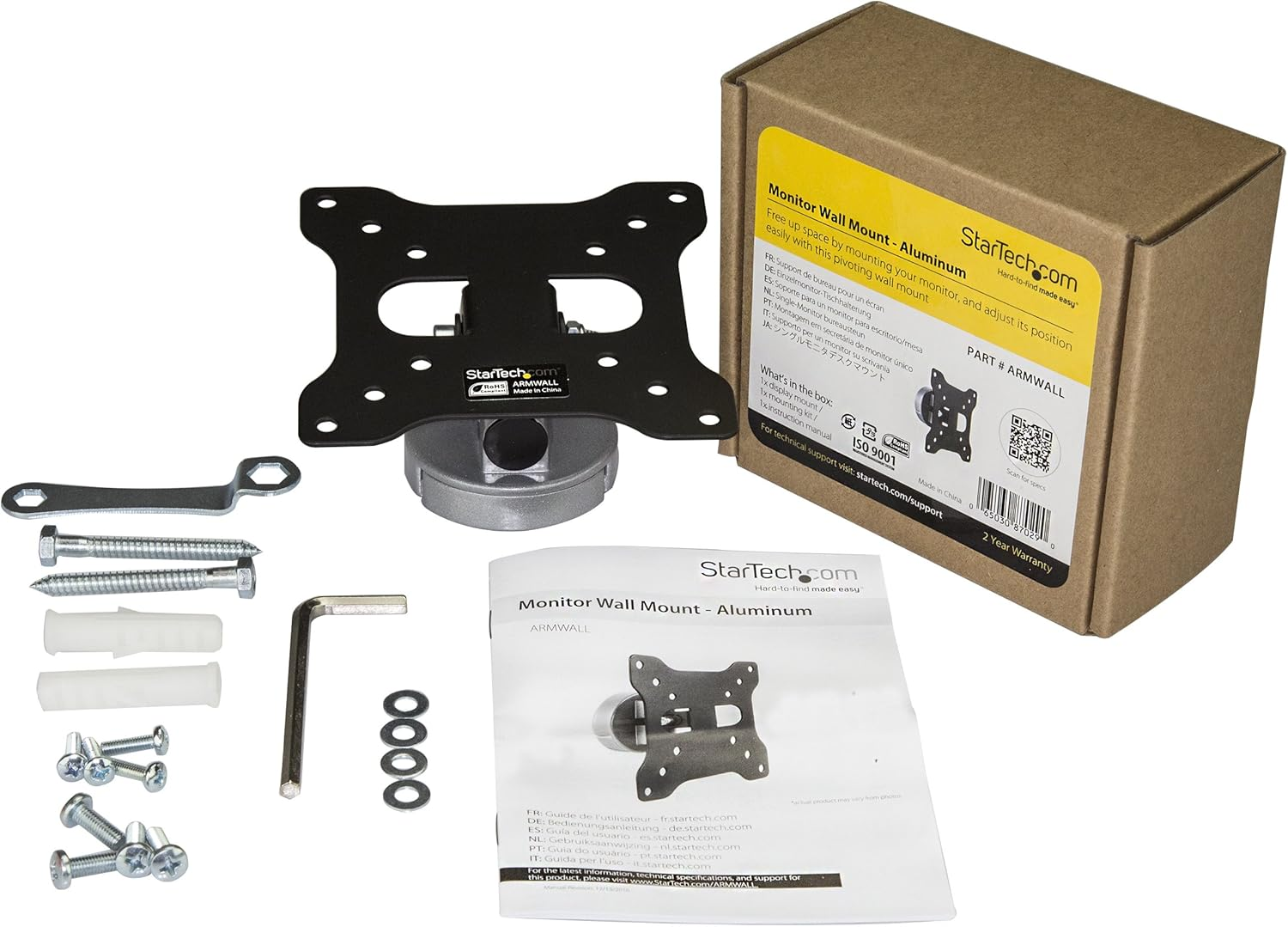 Startech.Com Wall Mount Monitor Arm &ndash; Aluminum &ndash; Supports 13&rsquo;&rsquo; to 27&rsquo;&rsquo; Monitors &ndash; VESA Mount &ndash; TV Wall Mount &ndash; TV Mount image number 2