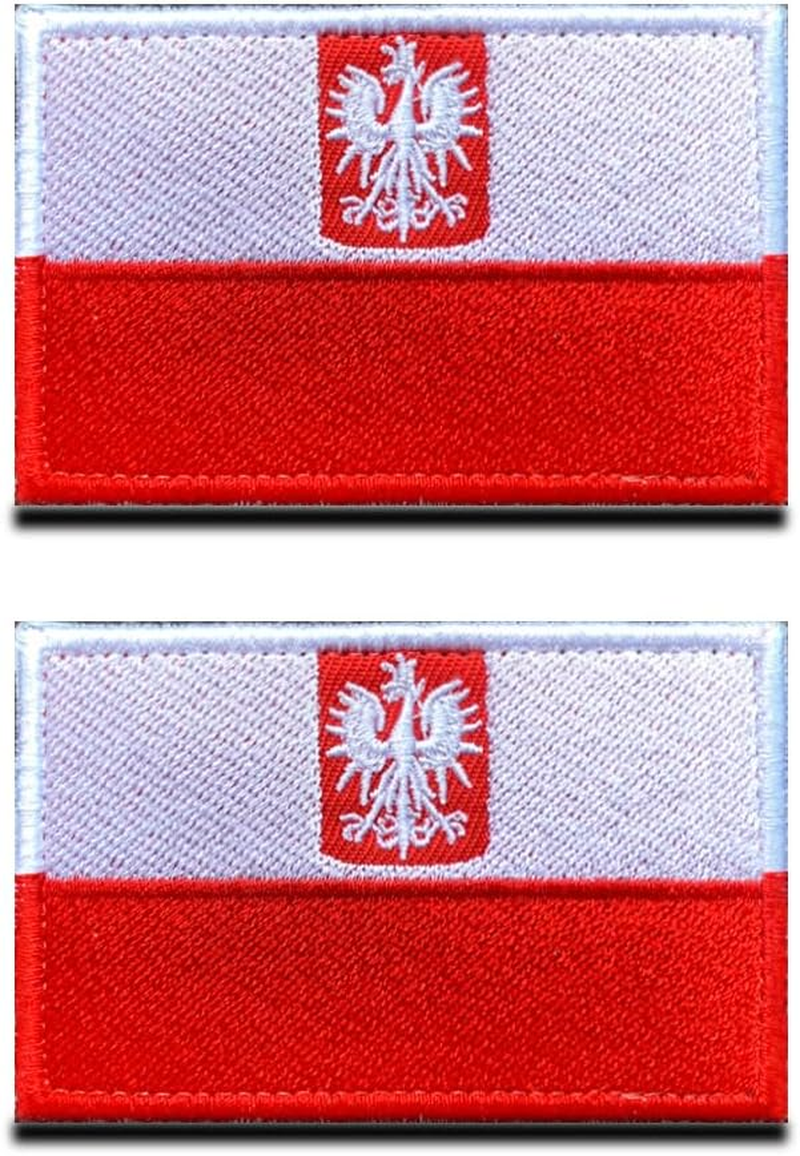 2 PCS Poland Polish Army Eagle Flag Patch Hook and Loop Embroidered National Eagle Emblem Patch for Team Work Clothes Jersey Backpack Caps Travel Biker Tactical Military image number 5