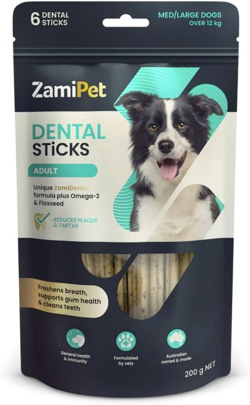 Zamipet Dental Treats 6 Sticks for Medium & Large Dogs (Over 12 Kg) 200 G
