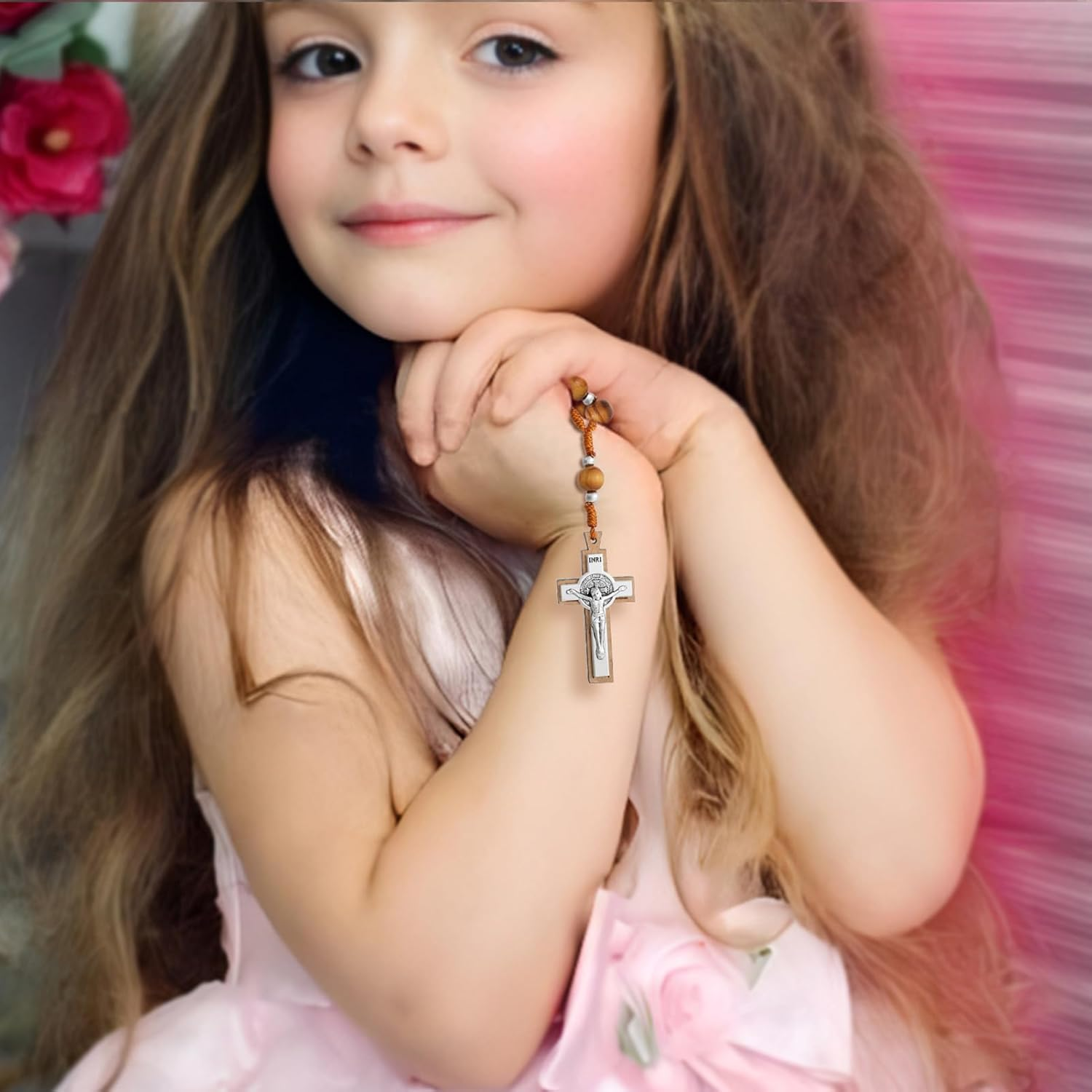 KOMI Prayer Pocket Rosary Baptism Rosary Catholic Accessory Catholic Gifts for Men Women Rosaries Bulk Baptism Favors for Guests Party Favors