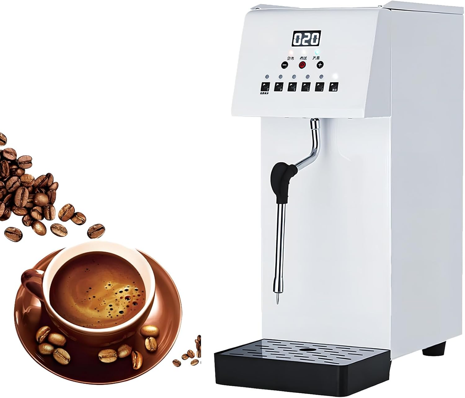 Commercial Milk Frother and Steamer, Espresso Coffee Automatic Frothing Maker, 6L Capacity, LED Display, for Coffee, Bubble Tea, and Milk Tea image number 2