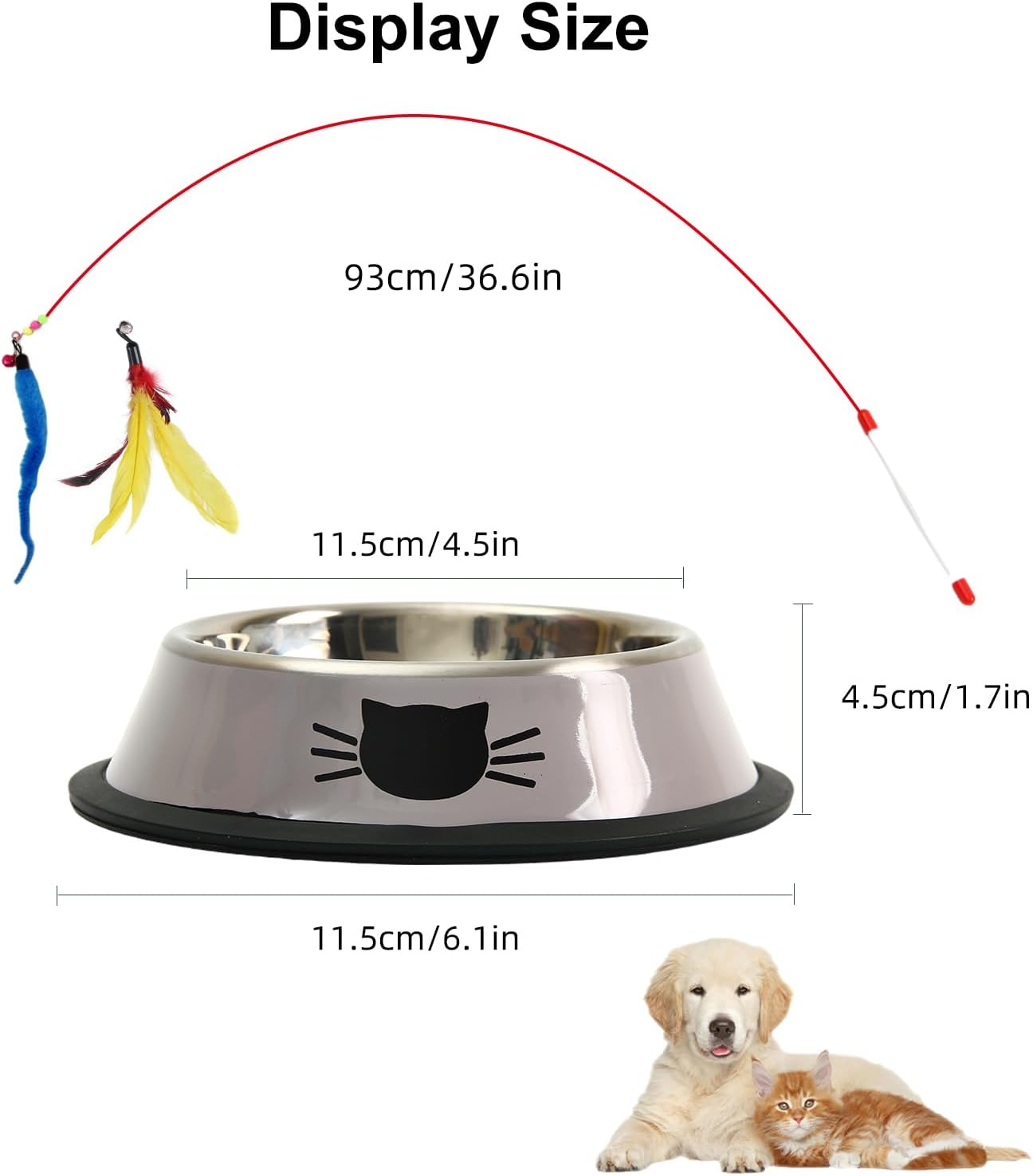 3Pcs Cat Bowls Stainless Steel, Small Pet Bowl, Shallow Wide Flat Cat Food Bowls,Anti Slip Cat Food Bowl Suitable for Indoor Small Cats and Small Dog Animals (Blue Green Gray)