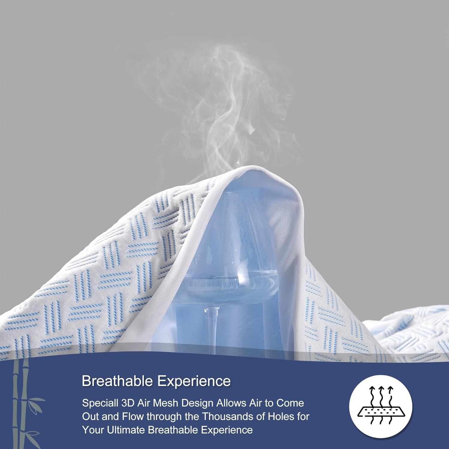 ACCURATEX Mattress Protector Queen Size - 100% Waterproof Breathable&Cooling 3D Air Mattress Cover -Soft Smooth Noiseless Mattress Pad Cover,40Cm Fitted Deep Pocket(153Cm&times;203Cm)