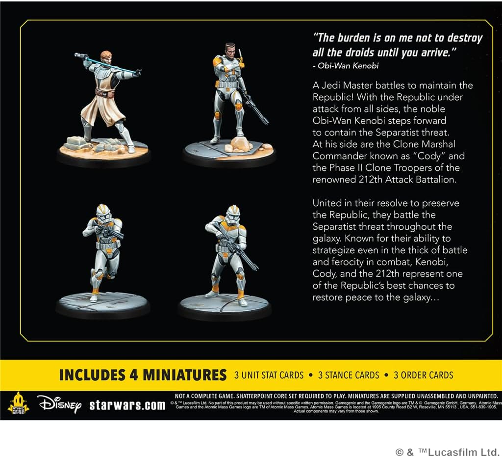 Asmodee North America Star Wars Shatterpoint Hello There General Obi-Wan Kenobi Squad Pack Miniatures Game