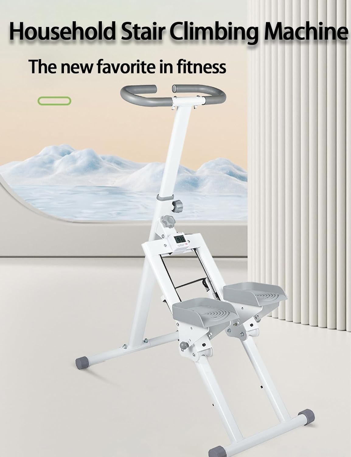 Vertical Stair Climber &ndash; Foldable Stair Stepper & Exercise Machine with LCD Display, Adjustable Handrail, Full-Body Workout Equipment for Home & Office image number 4