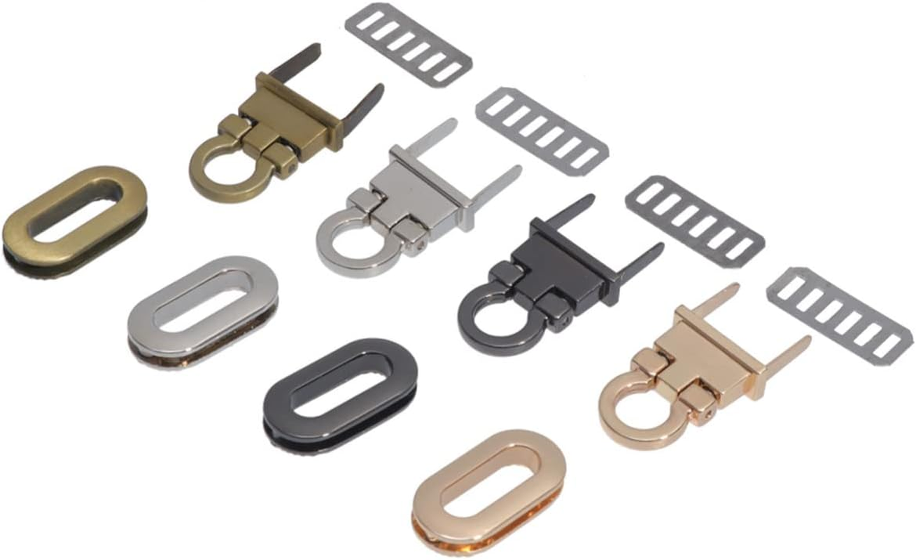 LALAFINA 8Pcs Replacement Metal Lock for Handbags Tuck Lock Clasp Luggage Keys Bag Fashion Design