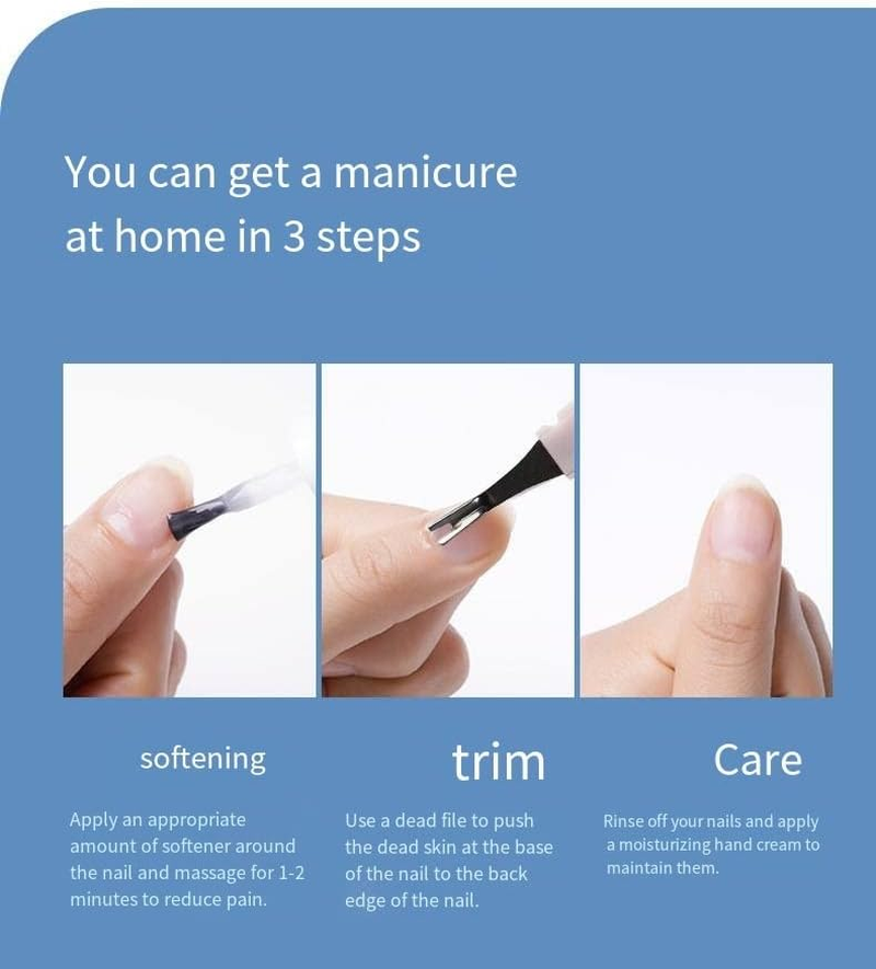 HIGHROCK Multifunctional Cuticle Trimmer Nail Files, Cuticle Pusher Cuticle Knife Remover Dead Skin Nail Art Tools. Professional Finger & Toe Nail Care.