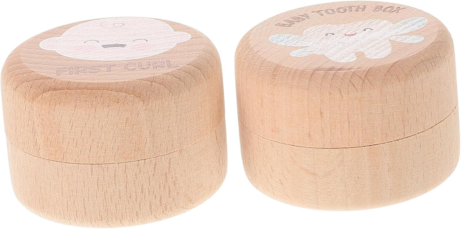 Wooden Tooth Keepsake Box Baby Lost Tooth Holder 2Pcs Set Boys Girls First Container for Toddler Storage image number 3