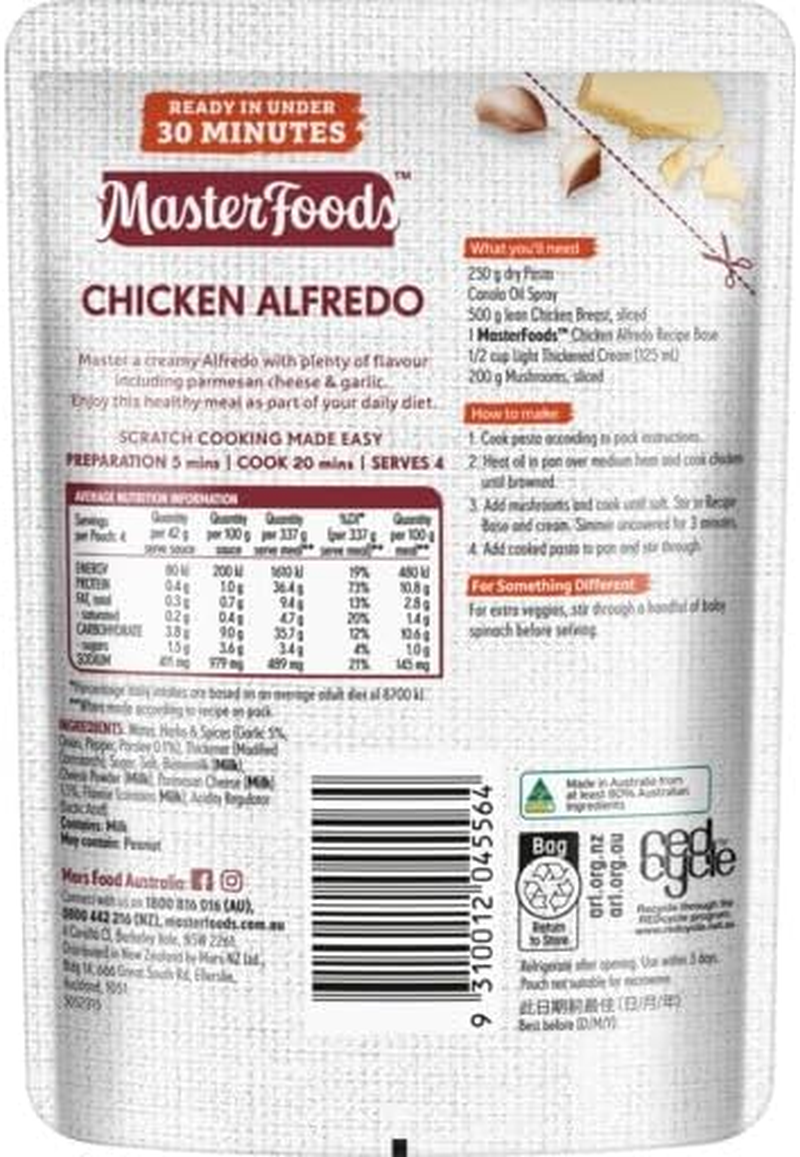 Masterfoods Chicken Alfredo Recipe Base 170 G image number 2