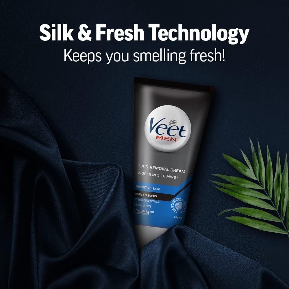 Veet Hair Removal Cream for Men, Sensitive Skin, 50G Each (Pack of 3) image number 5