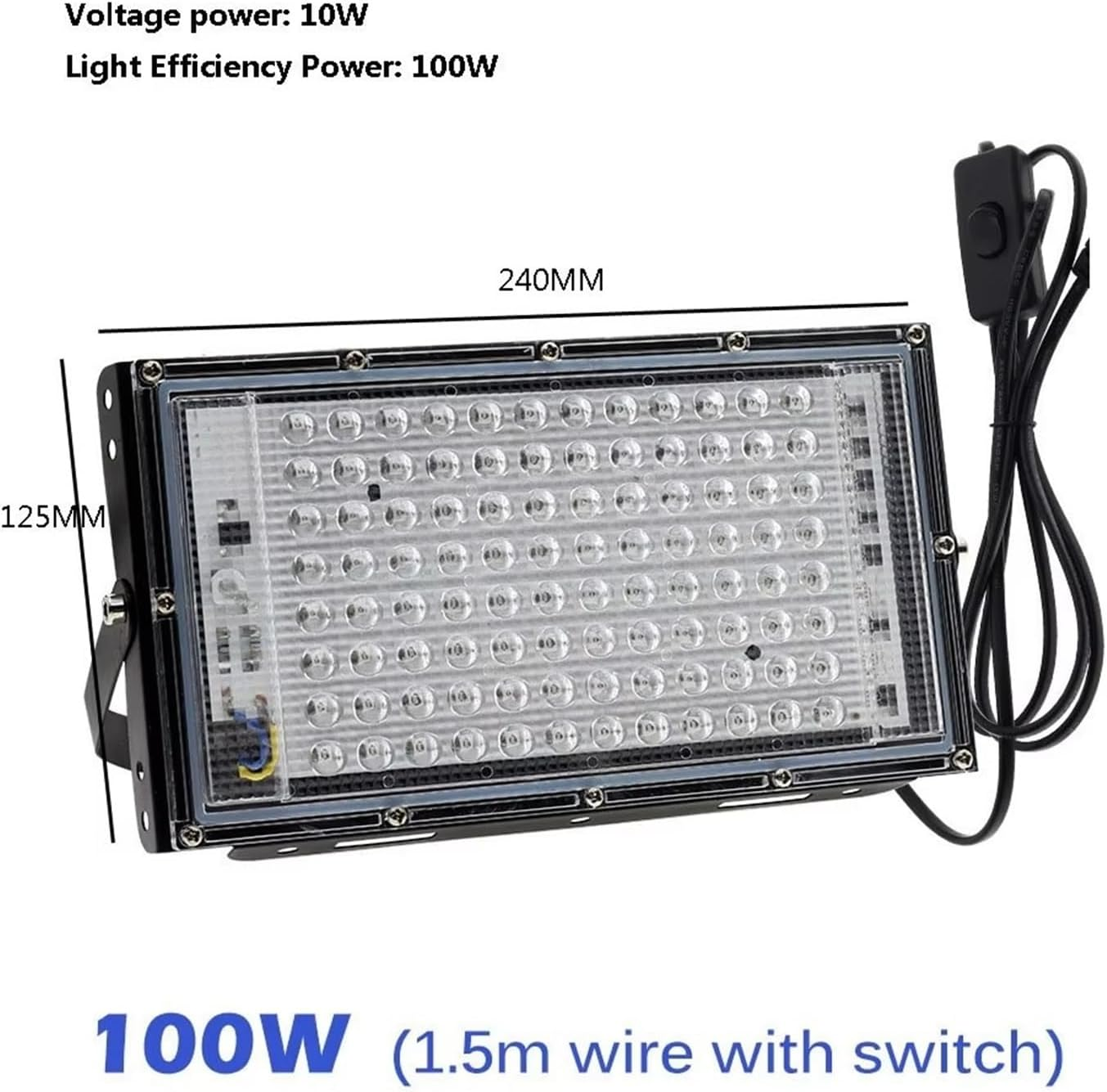 50-300W LED UV Curing Lamp 395Nm 365Nm 405Nm Glue Printing Spraying Painting Resin Ink DIY for DIY Enclosures(100W,395Nm*365Nm) image number 2