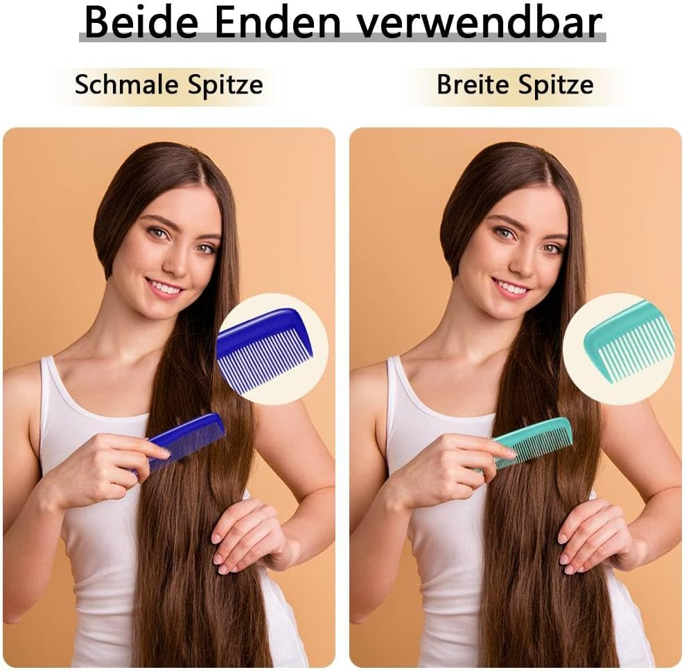 Funalix Pack of 12 Hair Combs, Pocket Combs with Fine Teeth, Small Styling Combs with Anti-Static Anti-Tangle, Hair Cutting Combs, Daily Hair Care Tool for Women/Men (6 Colours) image number 1