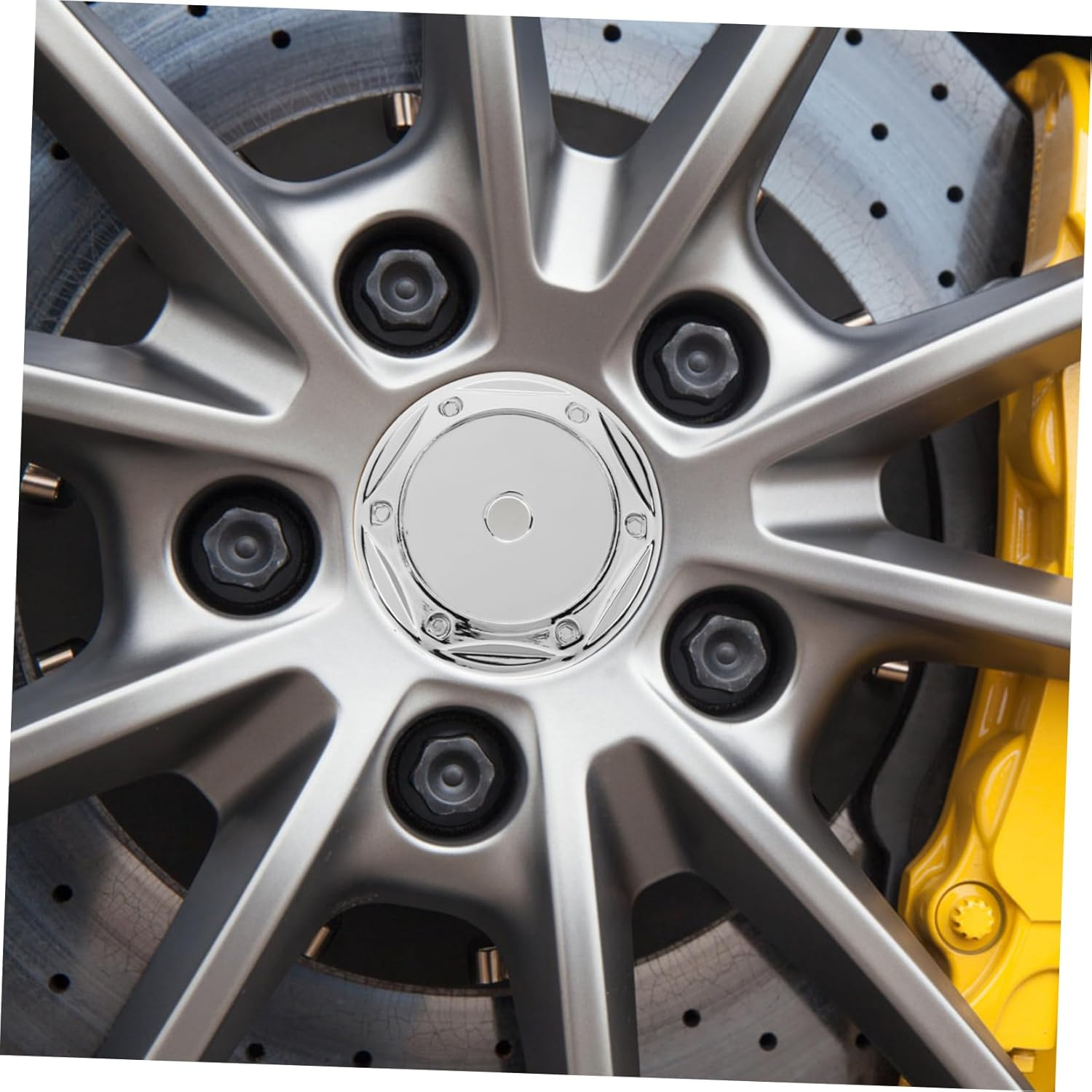 JUMPLAWN Car Wheel Center Cap 4Pcs Wheel Center Caps for Rims Automotive Hubcap Cover for Car Enhance Vehicle Appearance image number 6