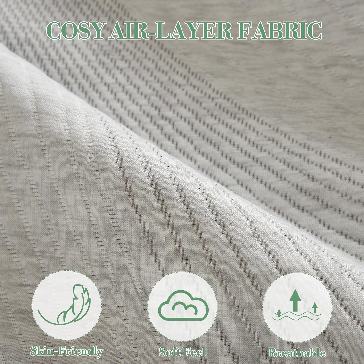 Dual Control Air-Layer Electric Blanket Queen, 150X200Cm Breathable Heated Underblanket with 10 Heat Settings & 9-Hour Auto Off, Washable Fully Fitted Heated Mattress Pad with Overheat Protection image number 3