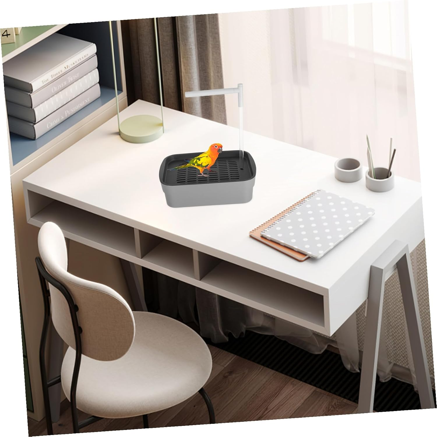 TEHAUX Parrot Bathtub Automatic Bird Bath with Water Circulating Shower Small Bird Shower Tub for Parakeet Bathing in Cage and Cockatiels image number 3