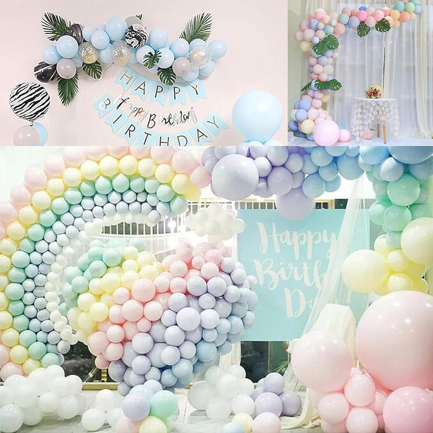 10 Rolls Balloon Arch Garland Decorating Strip Kit, 5 Rolls with Glue and 5 with Holes,Diy Decorations,Suitable for Party Wedding Birthday Baby Shower and Any Special Occasion