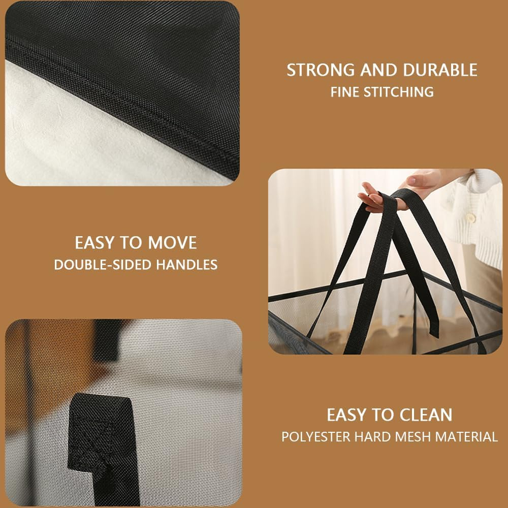 2-Pack Collapsible Laundry Basket with Carry Handles &ndash; Foldable Mesh Hamper for Clothes, Household Storage, Kids Room, Dorm, Bathroom, Travel & Camping image number 5